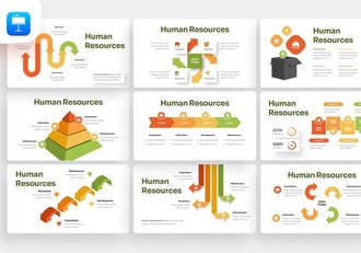彩色箭头指向信息图形keynote模板 - 顶尖PPT