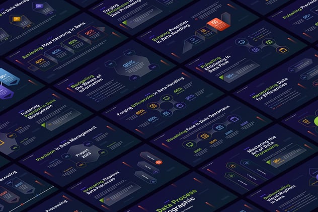 黑色质感流程信息图形Keynote模板 - 顶尖PPT