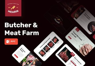 黑色系屠夫肉类农场介绍PPT模板 - 顶尖PPT