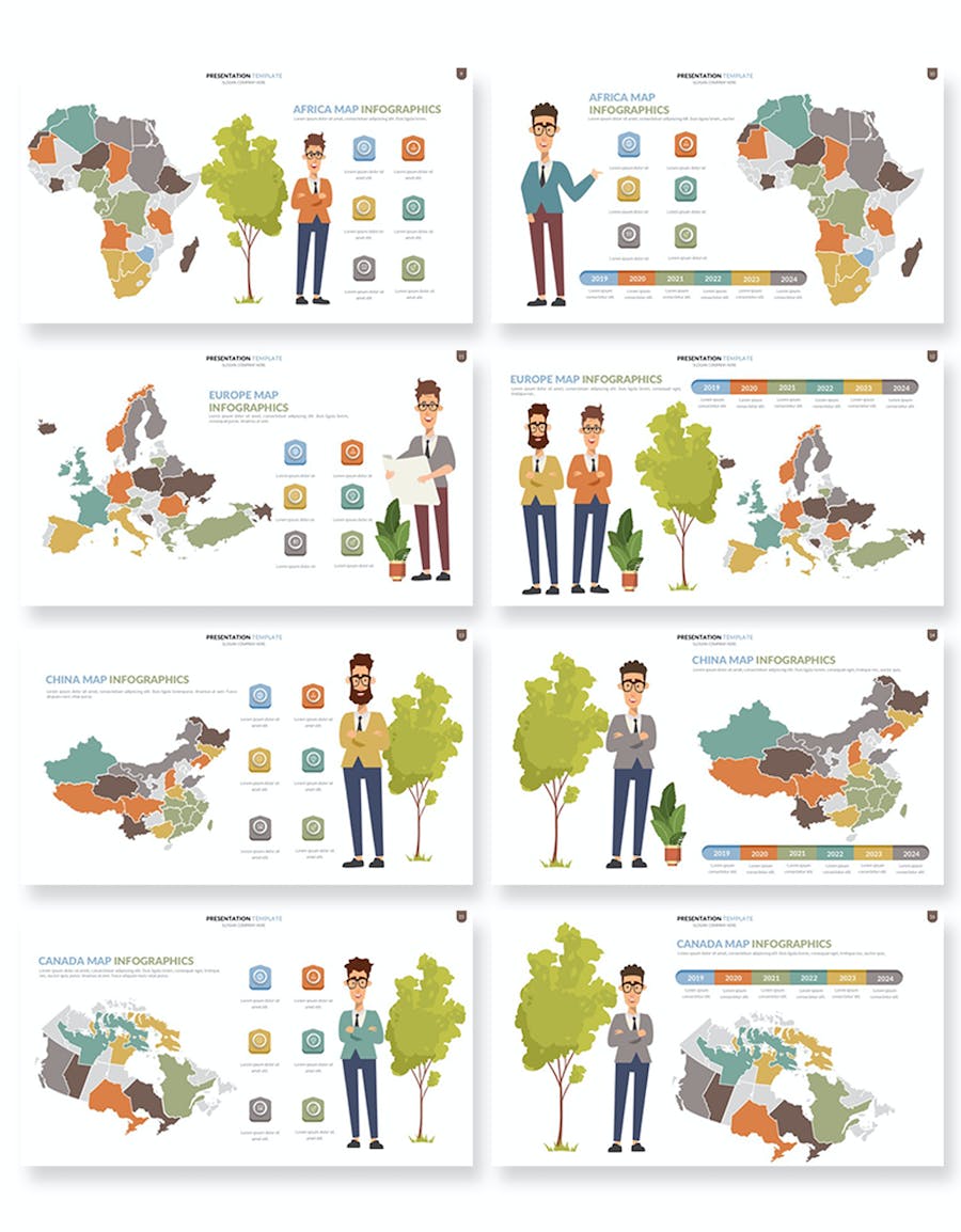 世界每个国家可编辑地图keynote模板 - 顶尖PPT