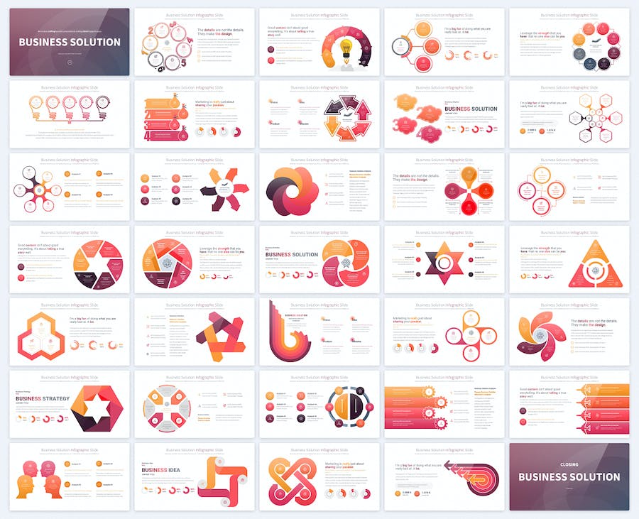 多色彩圆形主题信息图表keynote模板 - 顶尖PPT