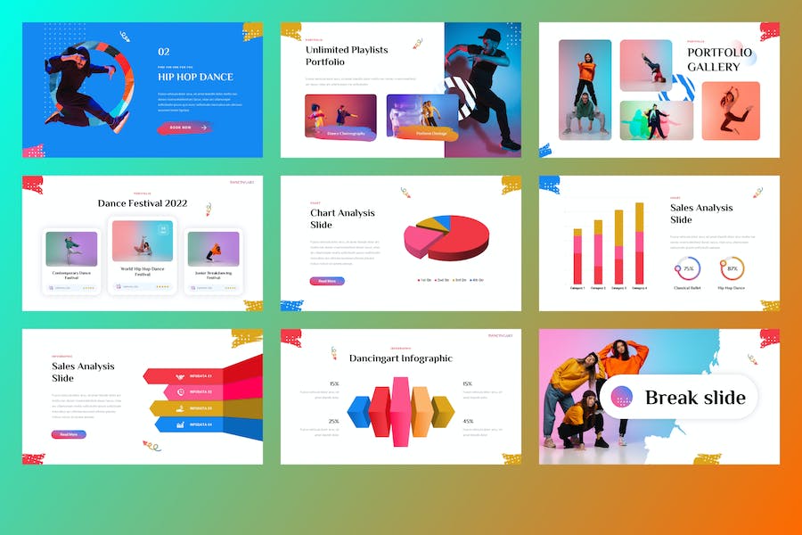 舞蹈艺术工作室培训机构PPT模板 - 顶尖PPT
