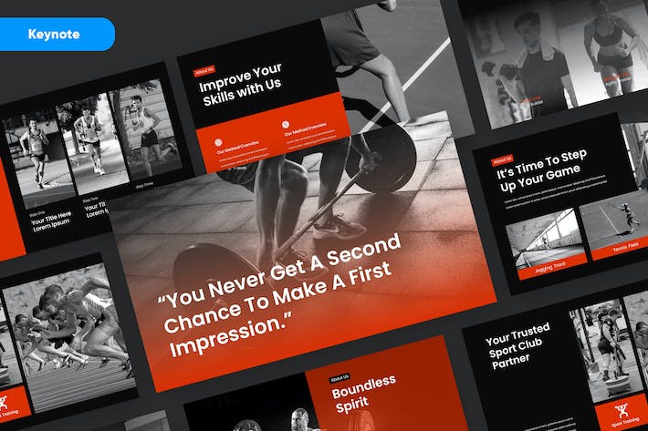 运动健身行业项目宣传展示Keynote模板 - 顶尖PPT
