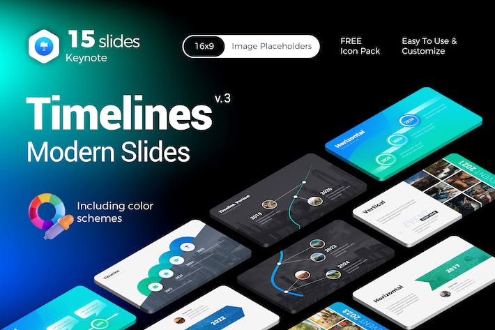 时间表信息图表keynote模板 - 顶尖PPT
