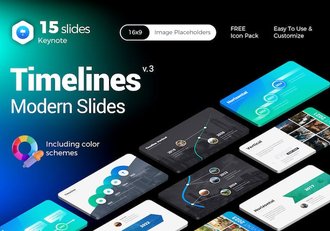 时间表信息图表keynote模板 - 顶尖PPT