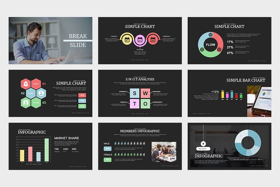 多场景商务办公工作汇报通用PPT模板 - 顶尖PPT