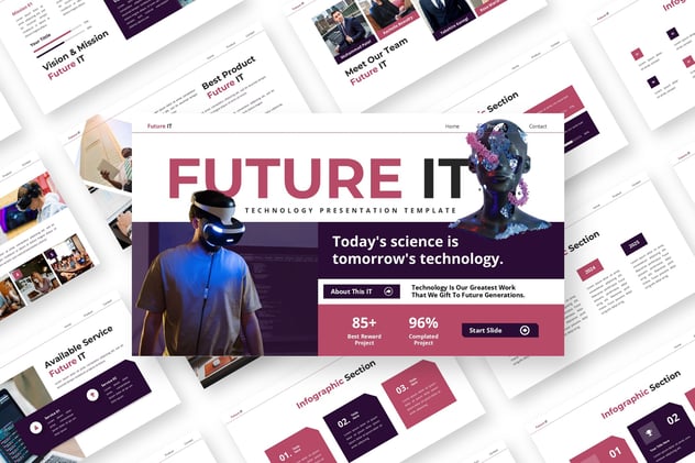 未来IT技术人工智能PPT模板 - 顶尖PPT