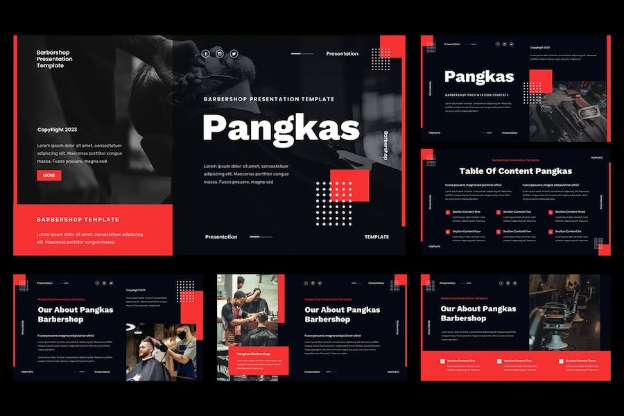 理发店剃须keynote模板 - 顶尖PPT