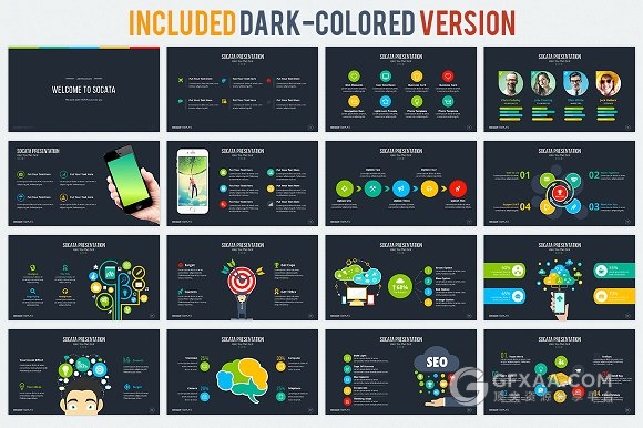 90页精美图形图标设计Keynote模板 - 顶尖PPT