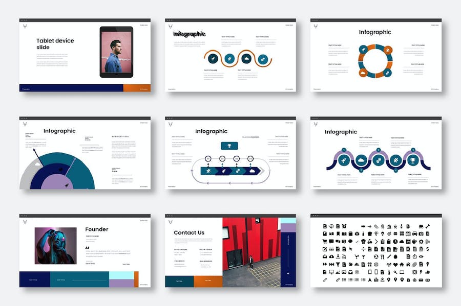 欧美时尚流行风格图文展示国外PPT模板 - 顶尖PPT