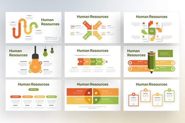 彩色箭头指向信息图形keynote模板 - 顶尖PPT