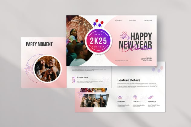 新年快乐跨年夜狂欢PPT模板 - 顶尖PPT