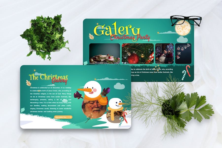 创意国外幸福圣诞派对雪花圣诞节主题keynote模板 - 顶尖PPT