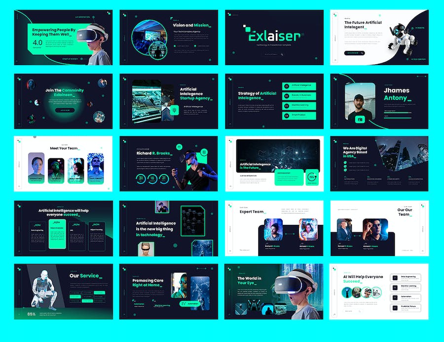 人工智能知识讲述技术应用发展展示Keynote模板 - 顶尖PPT