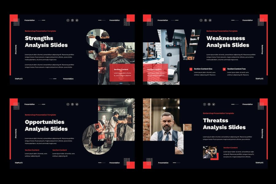 理发店剃须keynote模板 - 顶尖PPT
