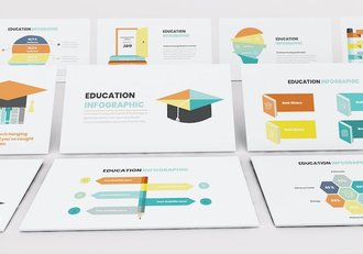 彩色教育信息图形图表keynote模板 - 顶尖PPT