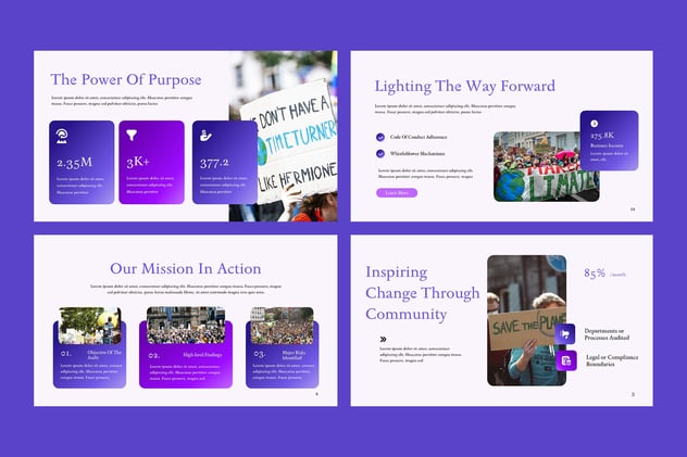 紫色非营利性公益活动策划PPT模板 - 顶尖PPT