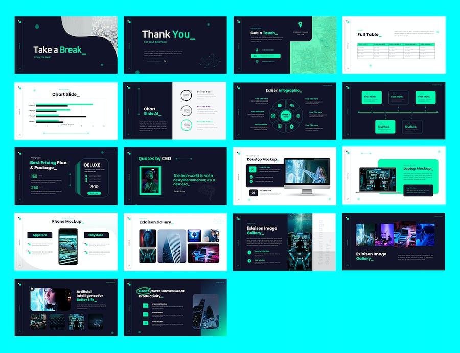 人工智能知识讲述技术应用发展展示Keynote模板 - 顶尖PPT