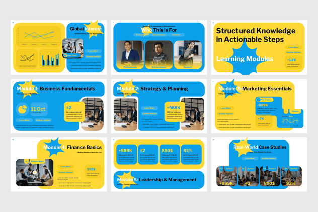 高等院校商业教育职业培训机构PPT模板 - 顶尖PPT