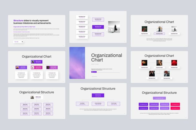组织结构图企业管理体系Keynote模板 - 顶尖PPT