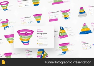 彩色漏斗信息图形PPT模板 - 顶尖PPT