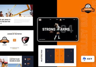 排球运动keynote模板 - 顶尖PPT