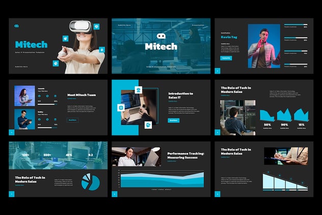 VR销售IT解决方案黑色系keynote模板 - 顶尖PPT