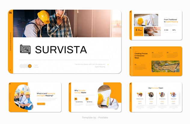 土地测量与数字制图keynote模板 - 顶尖PPT