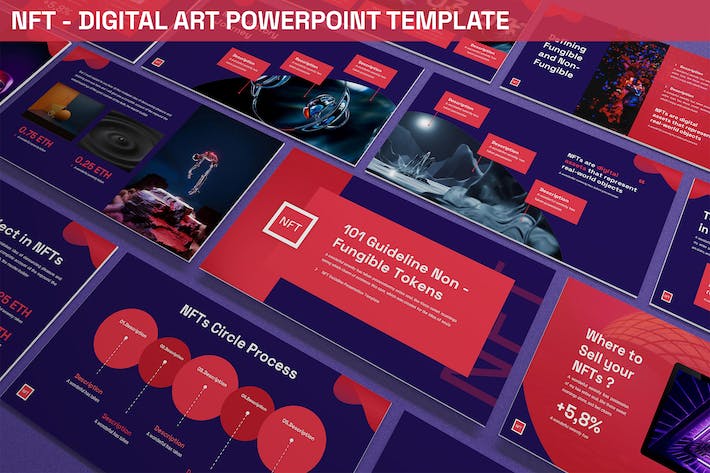 NFT数字艺术人工智能网络科技国外PPT模板 - 顶尖PPT