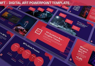 NFT数字艺术人工智能网络科技国外PPT模板 - 顶尖PPT