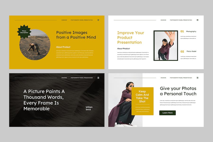 创意摄影行业阳光主题Keynote演示模板 - 顶尖PPT