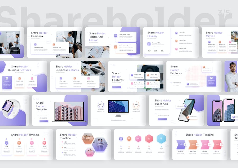 股东多功能综合展示方案PPT模板 - 顶尖PPT