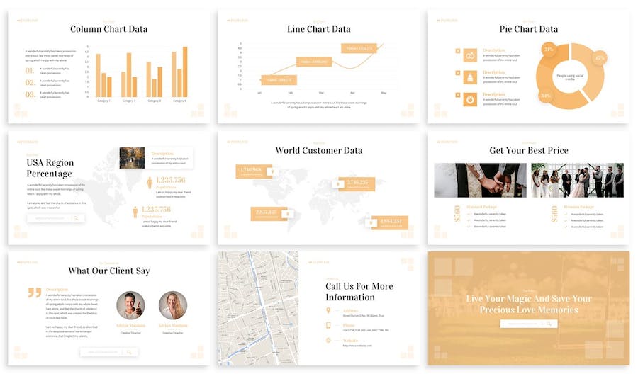 婚礼策划服务方案展示PPT模板 - 顶尖PPT