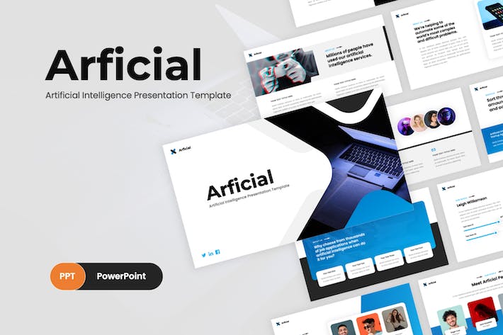 艺术人工智能创意应用展示设计方案PPT模板 - 顶尖PPT