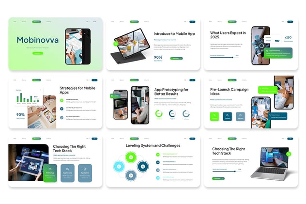 移动应用开发运营方案PPT展示模板 - 顶尖PPT