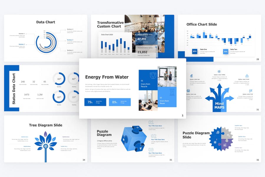 蓝色大气商业计划企业合作团队介绍企业展示多用途商业演示PPT模板 - 顶尖PPT