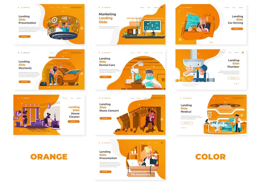 网站落地页界面设计展示PPT模板 - 顶尖PPT