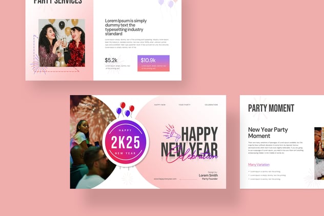 新年快乐跨年夜狂欢PPT模板 - 顶尖PPT