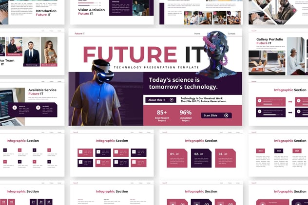 未来IT技术人工智能PPT模板 - 顶尖PPT