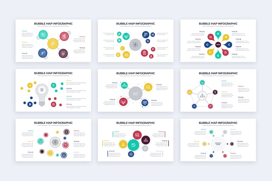 商业气泡地图数据分析图形PPT模板 - 顶尖PPT