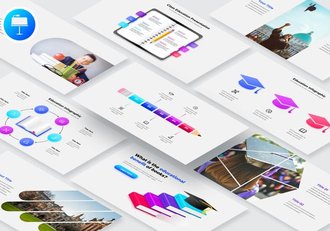 创意课堂教育插画图形keynote动画模板 - 顶尖PPT