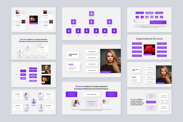组织结构图企业管理体系Keynote模板 - 顶尖PPT