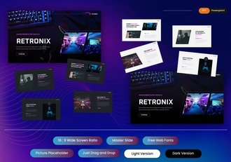 游戏电竞品牌创意视觉PPT模板 - 顶尖PPT