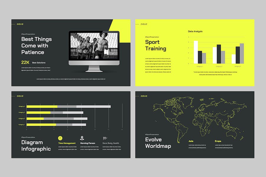 体育运动健身训练Keynote模板 - 顶尖PPT