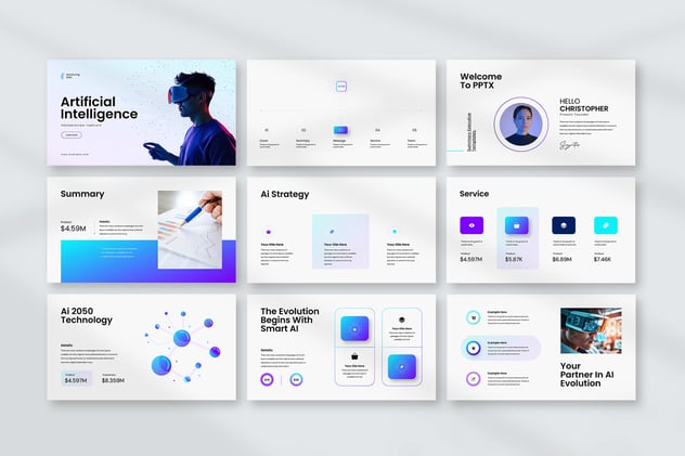 AI人工智能演示keynote模板 - 顶尖PPT