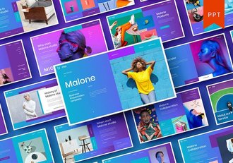 时尚渐变风格创意公司介绍案例展示国外PPT模板 - 顶尖PPT