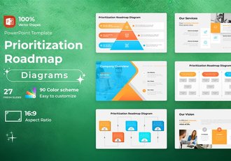 优先顺序路线图规划PPT模板 - 顶尖PPT
