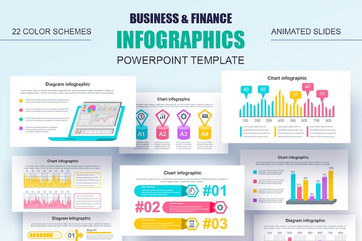国外彩色数据统计汇报信息图形图表PPT模板 - 顶尖PPT