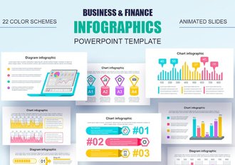 国外彩色数据统计汇报信息图形图表PPT模板 - 顶尖PPT