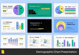 人口统计图表信息展示PPT模板 - 顶尖PPT